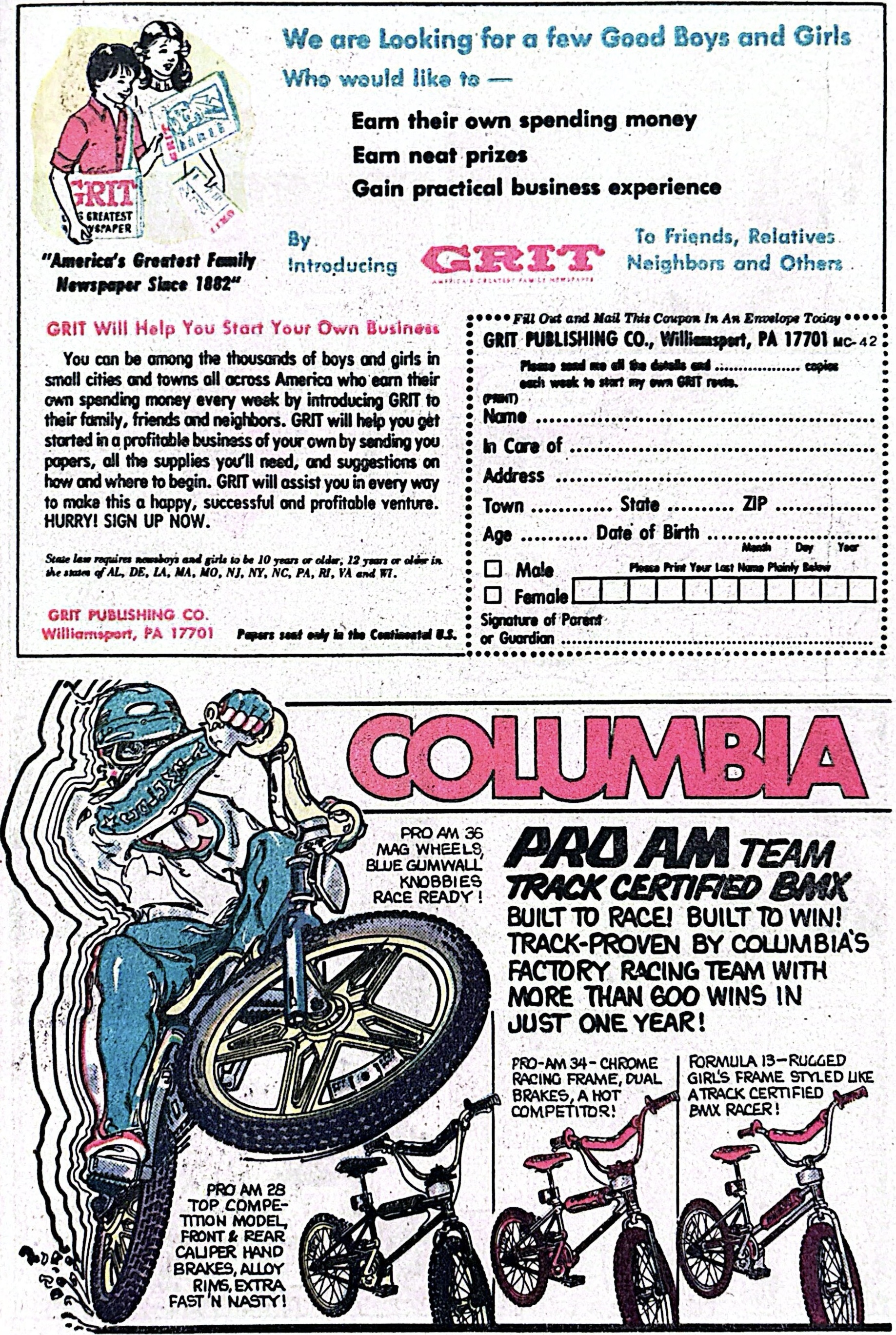 Scanned vintage comic-book advertisement